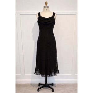 Vintage Dress 6 Black Midi 90s Y2K Whimsigoth‎ Glitter Sparkle Witchy Romantic